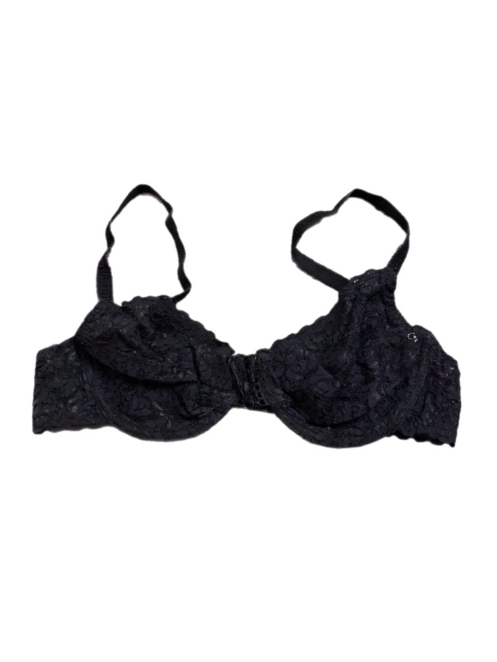 80s/90s European Rare Vintage Hennes & Mauritz Lace Unlined Bra (Black) Size 34B
